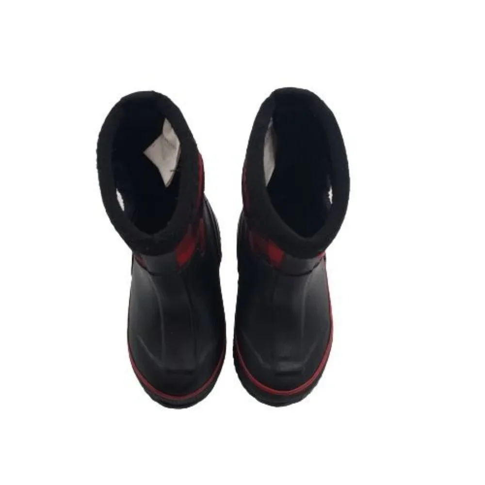 Cat & Jack Unisex Kids‎ Red Buffalo Plaid Waterproof Winter  Snow Boots Size 5/6